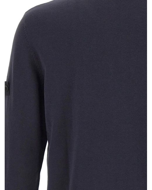 Peuterey Blue Logo-Patch Crew-Neck Sweatshirt for men