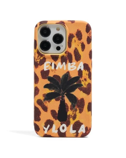 Bimba Y Lola Orange Palm Tree Printed Iphone 15 Pro Max Case
