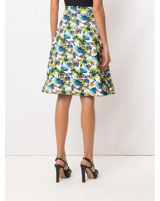 Amir Slama Green Printed A-Line Skirt