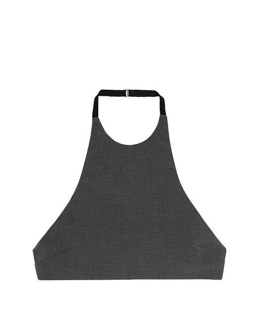 Jil Sander Black Poplin Halter Top