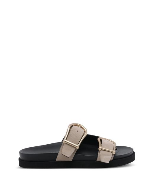 Angel Alarcon Black Buckle-Fastening Suede Sandals