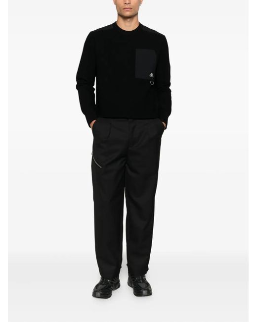 Moose Knuckles Black Patch-Pocket Sweater for men