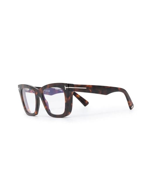 Tom Ford Blue Tortoiseshell Logo-Arm Glasses
