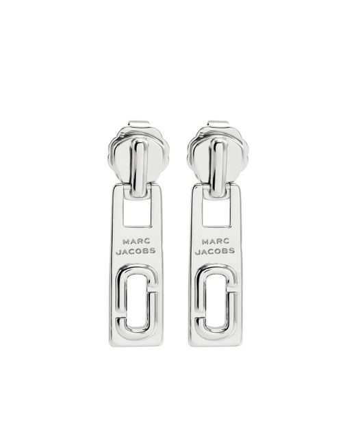 Marc Jacobs White The J Marc Zipper Earrings
