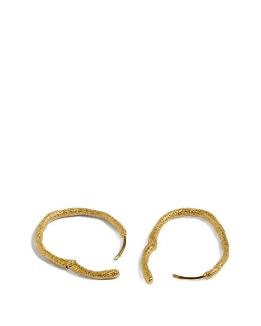 Monica Vinader Metallic Antica Textured Medium Hoop Earrings