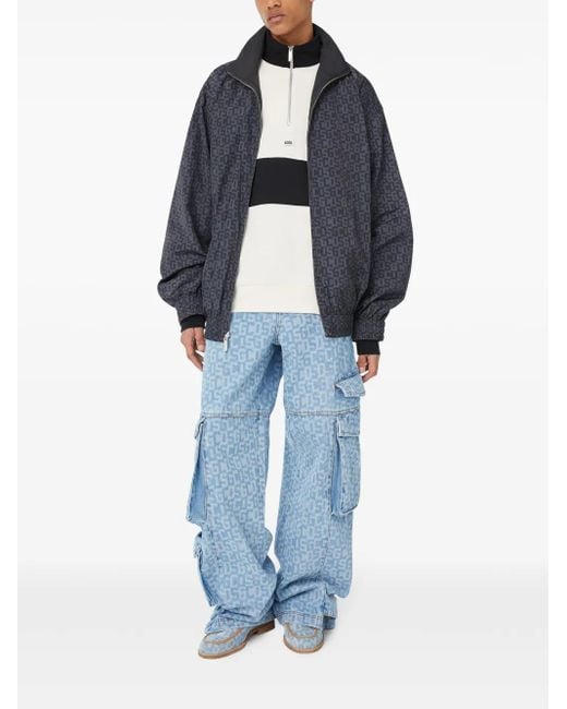Gcds Blue Reversible Lightweight Jacket for men