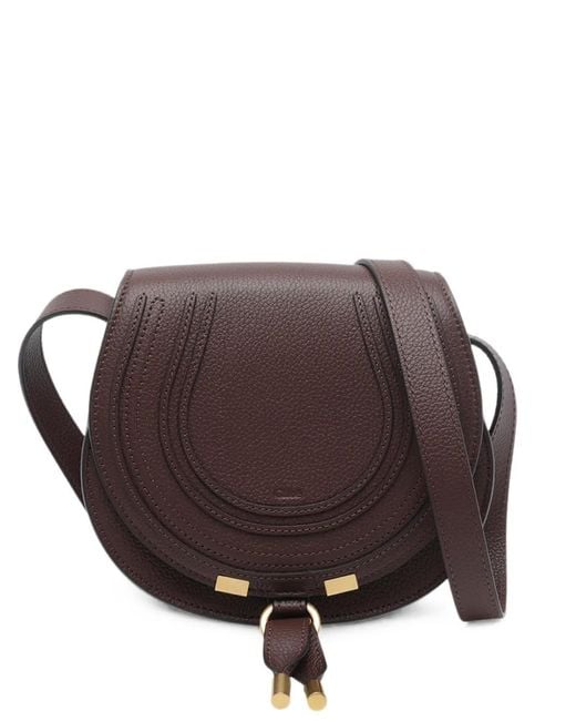 Chloé Brown Small Marcie Leather Shoulder Bag