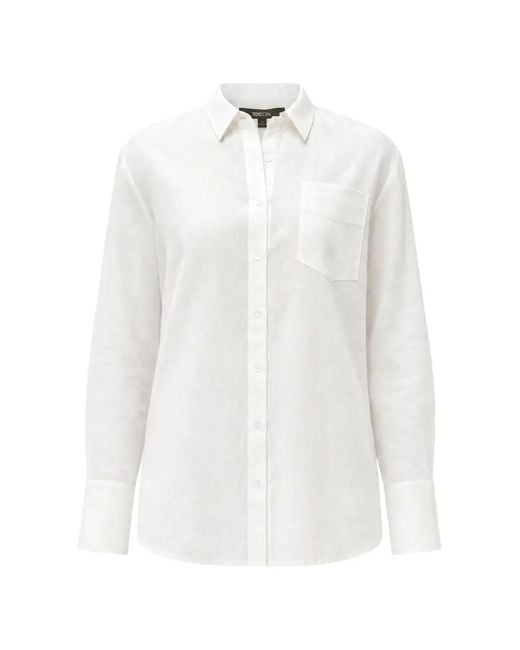 Toccin White Riley Asymmetrical Pocket Detail Shirt