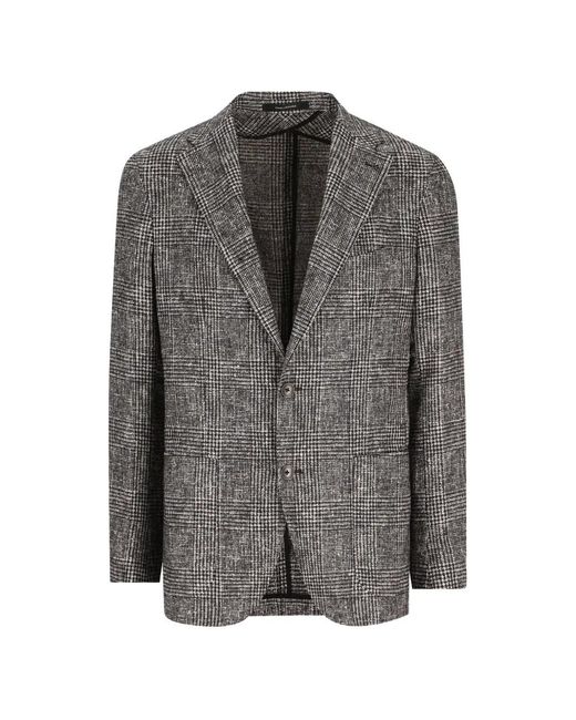 Tagliatore Gray Check-Pattern Blazer for men