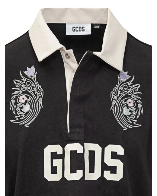 Gcds Black T-Shirt Polo for men