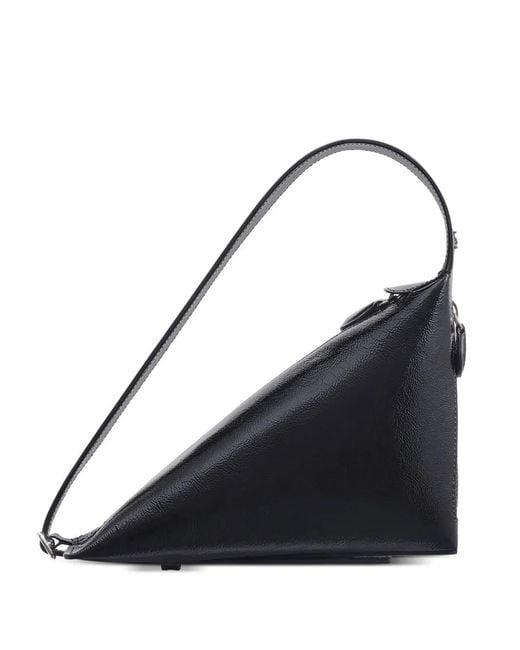 Courreges Blue One Naplack Leather Shoulder Bag
