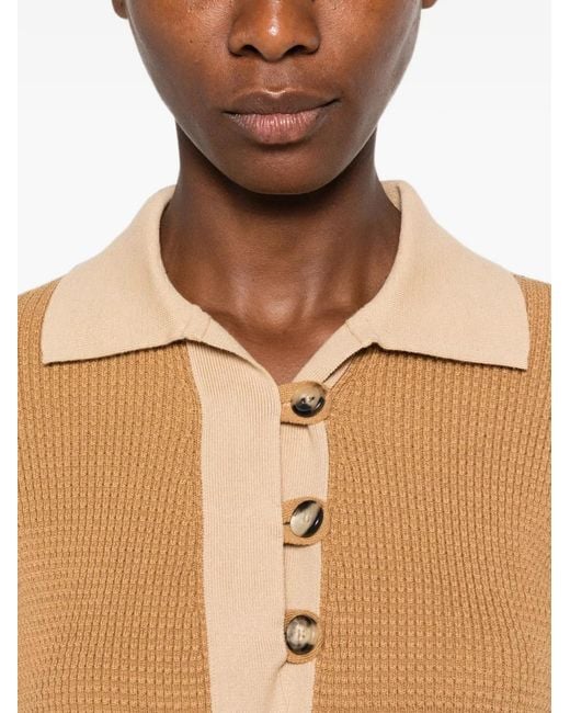 J.W. Anderson Natural Knitted Polo Top