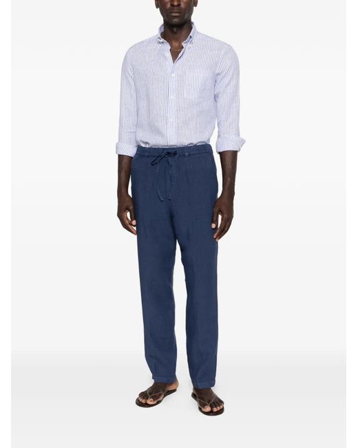 Truzzi White Striped Buttoned Shirt for men