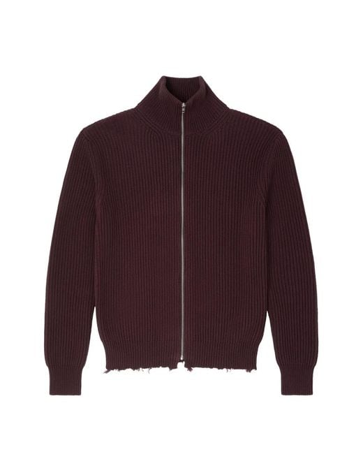 MM6 by Maison Margiela Red Ribbed Cotton Jacket for men