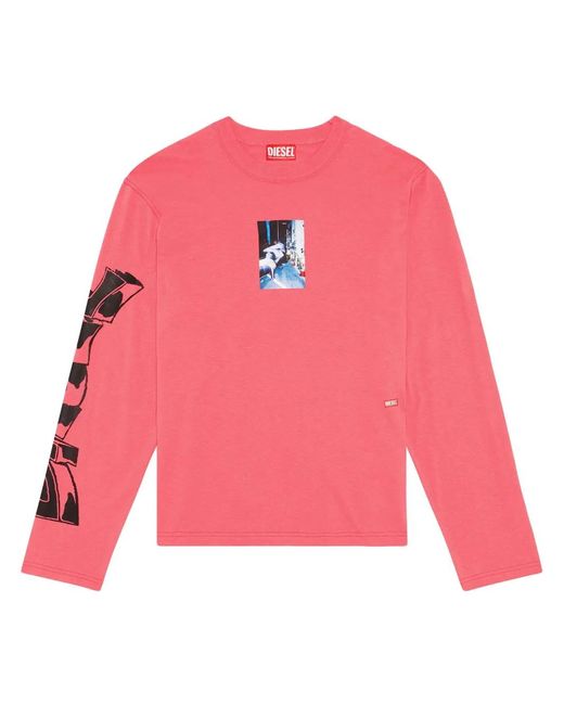 DIESEL Pink T-Crane-L2 Long-Sleeve T-Shirt for men