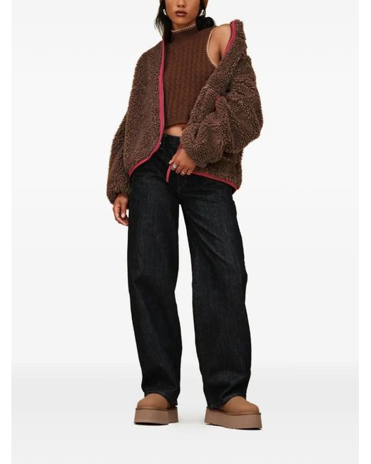 Ugg Red Marlene Confetti Shearling Jacket