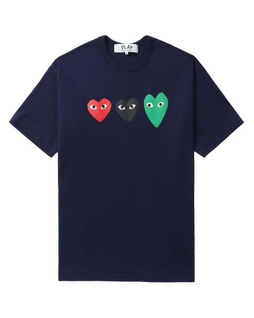 COMME DES GARÇONS PLAY Blue Heart Logo Cotton T-shirt