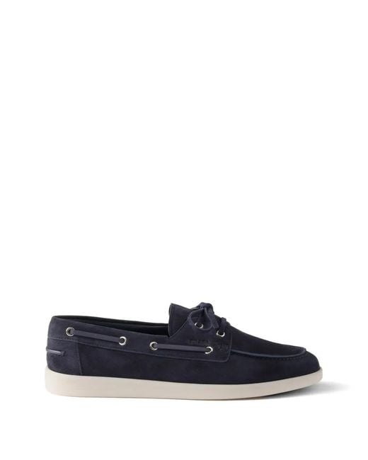 Prada Blue Luxe Moccasins for men