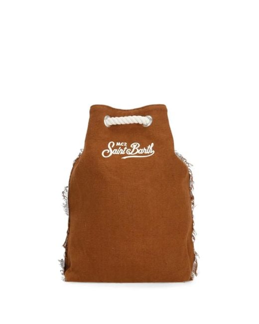 Mc2 Saint Barth Brown Boat Frayed Backpack for men