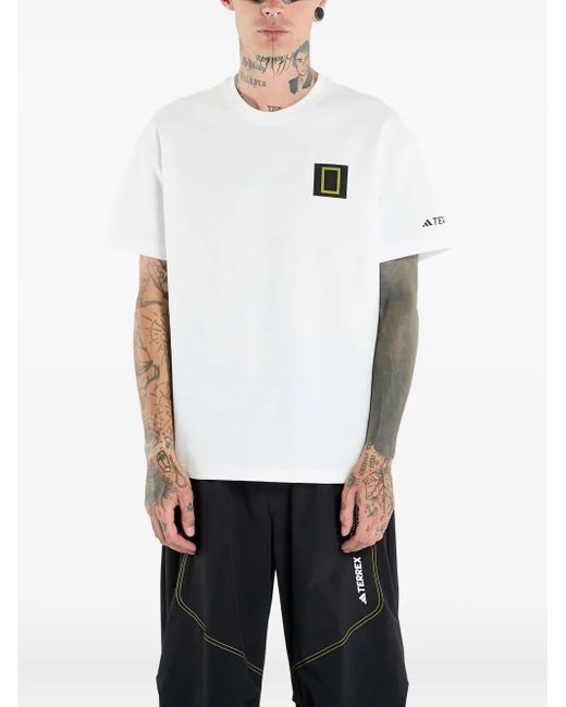 Adidas White Terrex National Geographic Graphic Short-Sleeve T-Shirt for men