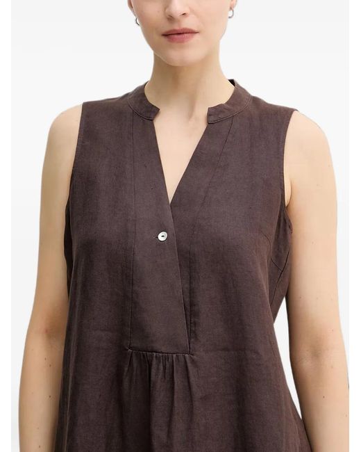 Benetton Brown Sleeveless V-Neck Mini Dress
