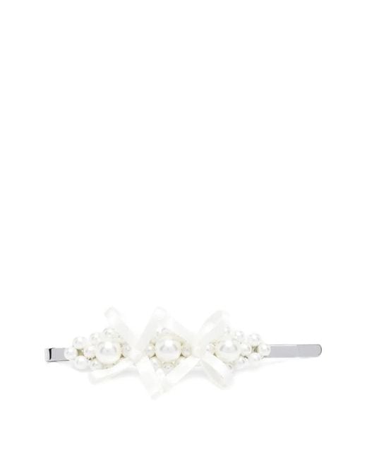 Simone Rocha White Bow-Embellished Hair Clip