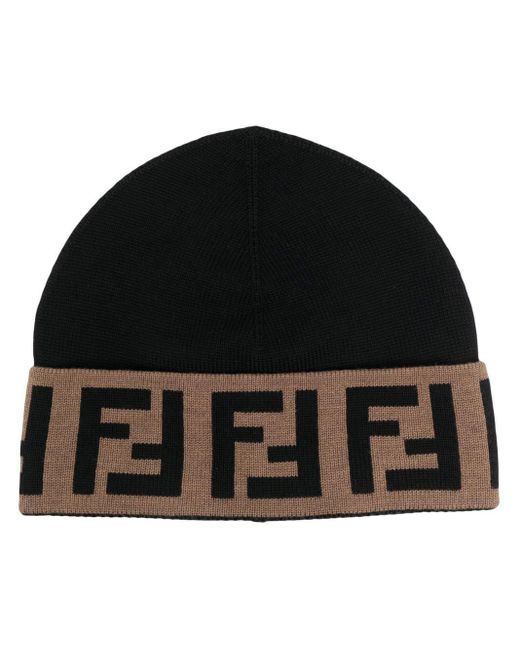 Fendi Mütze Mit Ff-Intarsie in Black für Herren