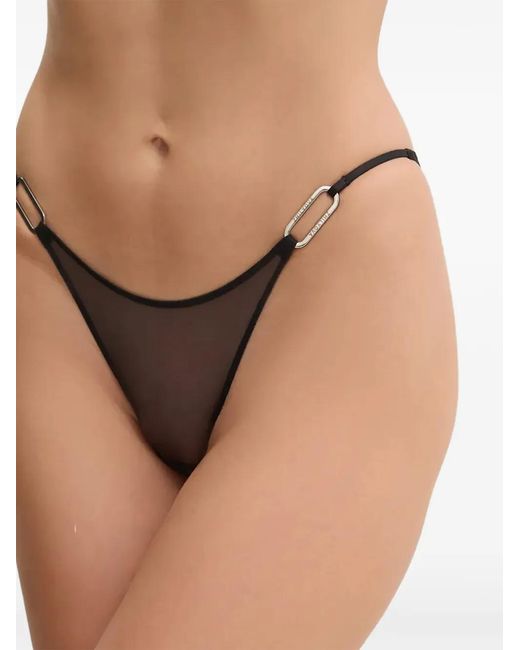 Zhilyova Natural Ember Logo-Plaque Mesh Briefs