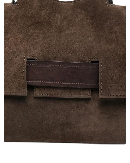 Borsa Tote Con Battente di SOMMET in Brown