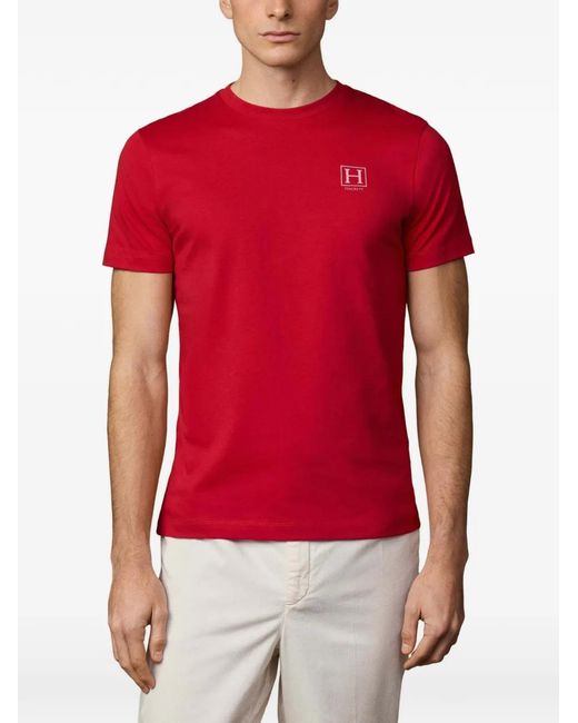 Hackett Red Logo-Print Cotton T-Shirt for men