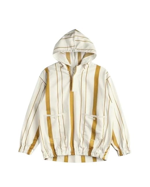ANDEVER White Beldi Striped Hoodie