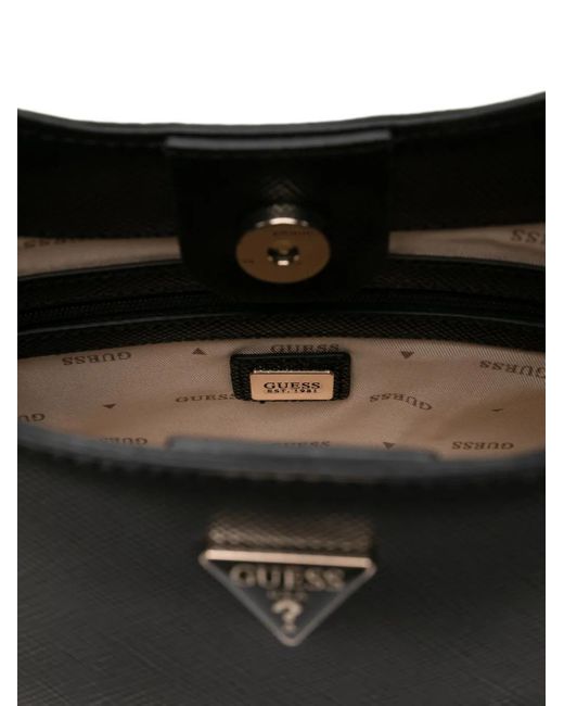 Guess テクスチャード ショルダーバッグ Black