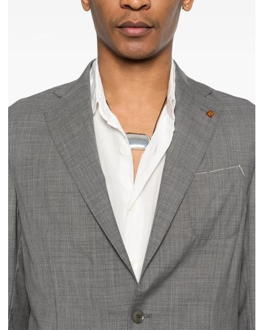 Latorre Gray Soffio Buttoned Virgin Wool Jacket for men