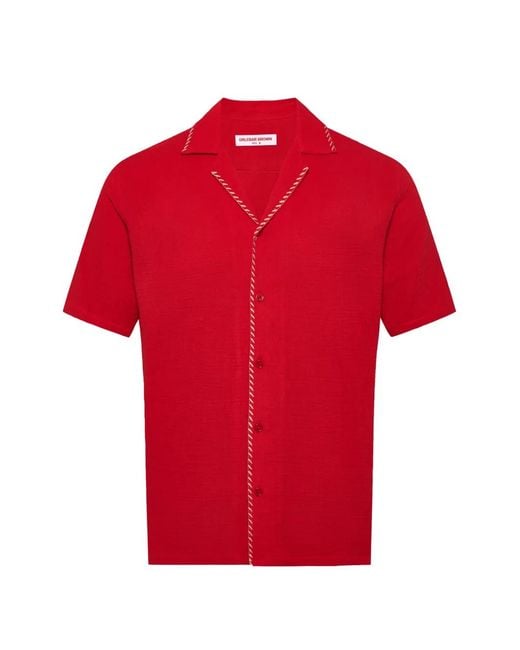 Orlebar Brown Red Maitan Edge Stitch Shirt for men