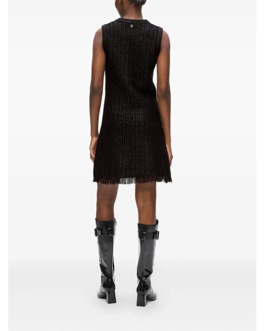 Karl Lagerfeld Black Minikleid Mit Fransensaum