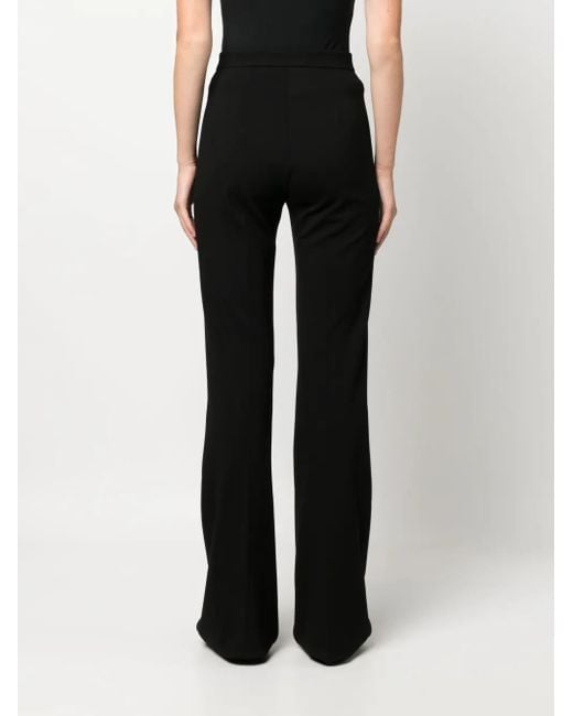 Pinko Black High-Waisted Crepe Trousers With Concealed Fastening