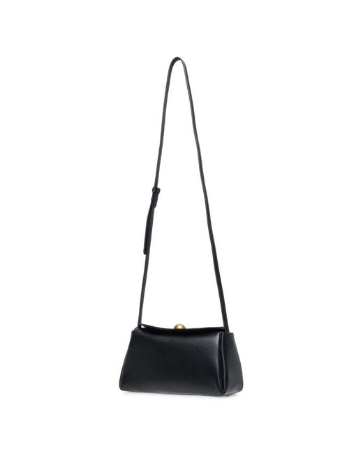 AMI White Cow Leather Mini Carrousel Bag