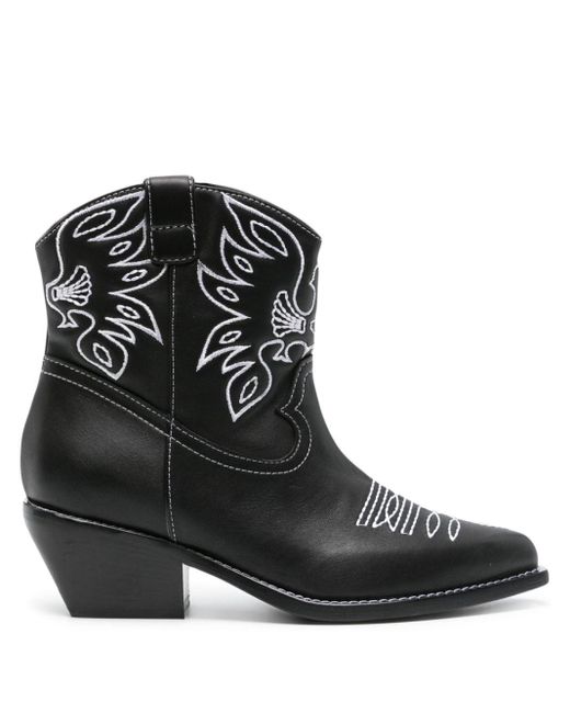 Le Silla Black Christine 70mm Leather Boots