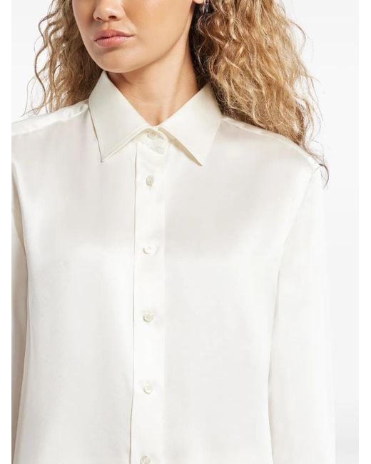 Tom Ford White Long-Sleeve Silk Shirt