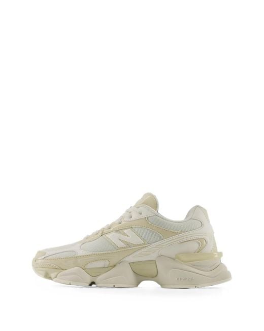 New Balance White 9060R Panelled Lace-Up Sneakers