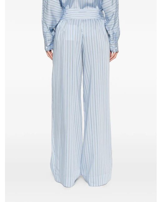 IRO Blue Stripe-Pattern Trousers