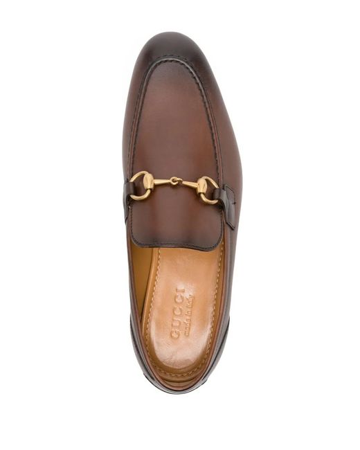Gucci Brown Jordaan Leather Loafers for men