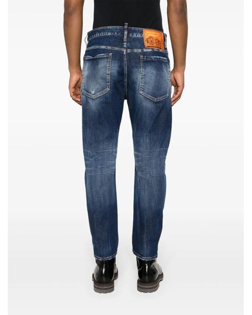DSquared² Blue Stretch-cotton Jeans for men