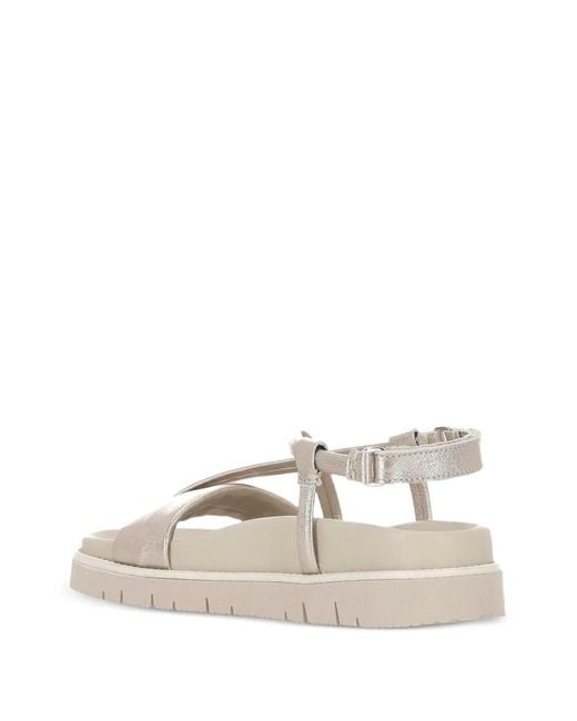 Patrizia Bonfanti White Yasu Metallic Crossover-Strap Sandals