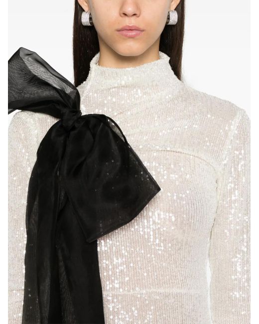 Atu Body Couture White Draped-Detail Maxi Dress