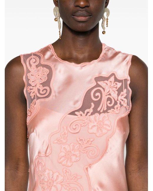 Ulla Johnson Pink Kaia Floral-lace Silk Maxi Dress