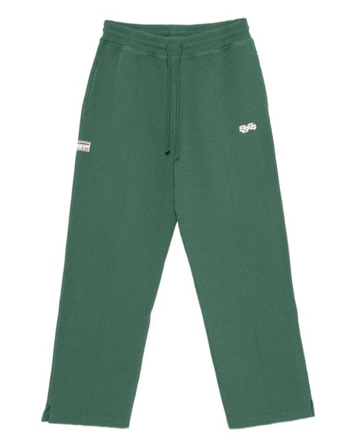 SUMMER GAMES Green Side-Stripe Organic-Cotton Track Trousers for men