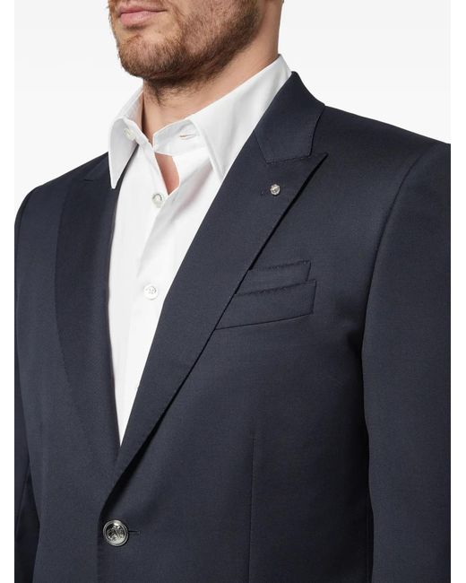 Billionaire Blue Crest Peak-Lapel Blazer for men