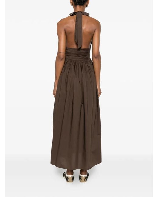 Matteau Brown Halterneck Midi Dress