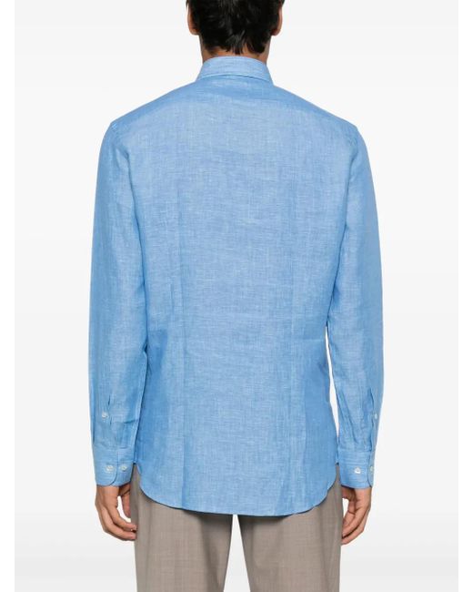 Etro Blue Pegaso-Motif Shirt for men